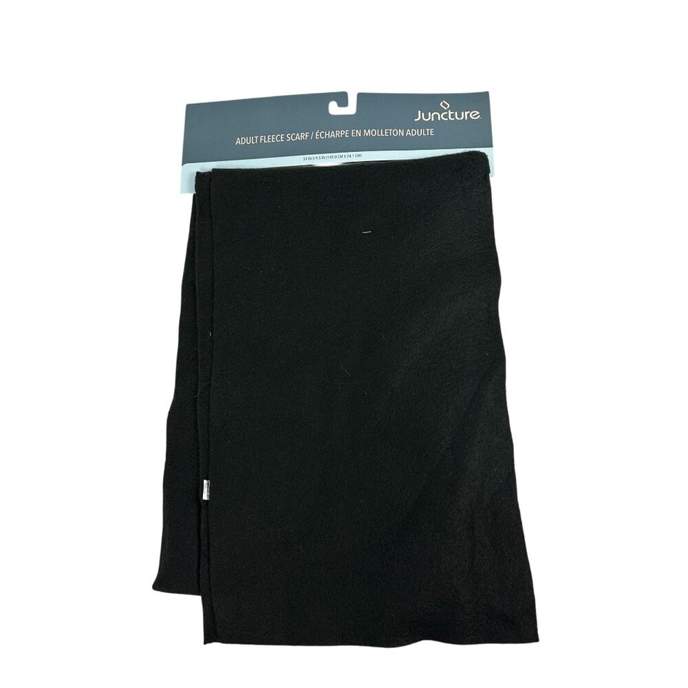 Juncture Black Adult Fleece Scarf 59x9.5 Inches Warm Soft Winter Accessory